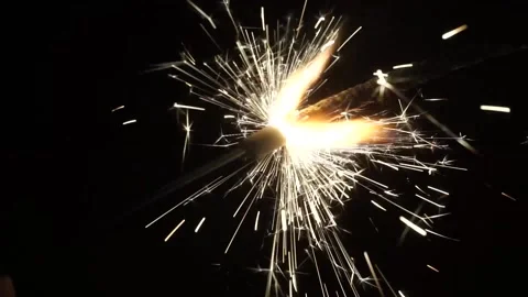 A sparkler is burning Stock Footage 159881531