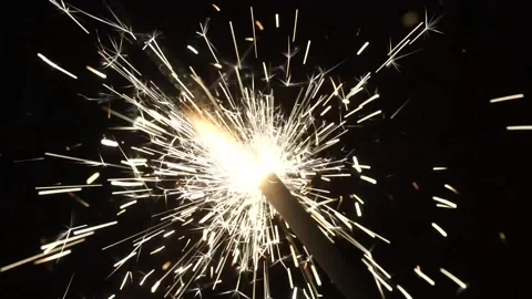 Sparkler is burning Stock Footage 159882064
