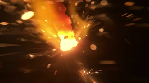 Sparkler burning isolated from top to bottom in macro shot. Stock Footage 56253402