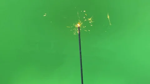 Sparkler Chroma Key effect 4k Stock Footage 128560351