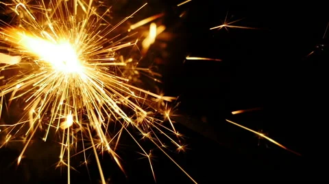 Sparkler close-up. Slow-Mo Stock Footage 43027720
