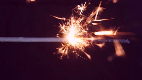 Sparkler closeup, slow-mo Stock Footage 83682444