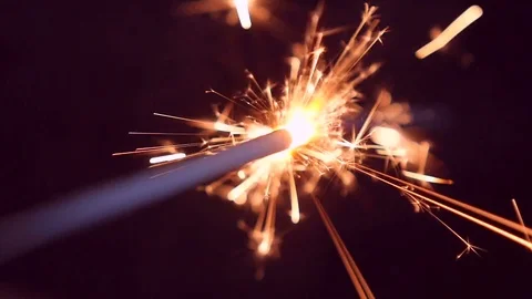 Sparkler closeup slow-mo Stock Footage 83682477