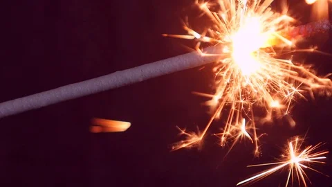 Sparkler closeup, slow-mo slider Stock Footage 83682453