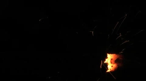 Sparkler countdown on black background Stock Footage 36678025