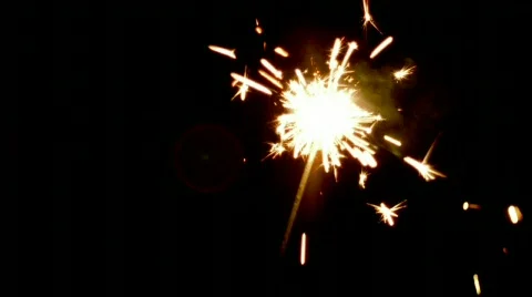 Sparkler Firework 35mm / HD Video stock 376538
