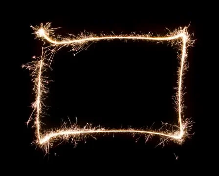 Sparkler frame isolated Stock Photos