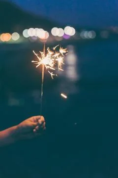 Sparkler in the hand Foto stock