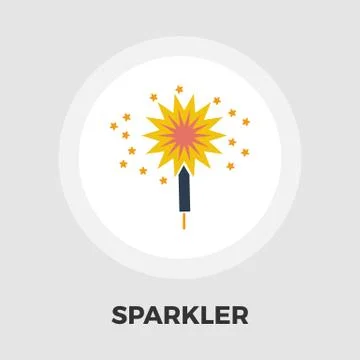 Sparkler icon flat Stock Illustration
