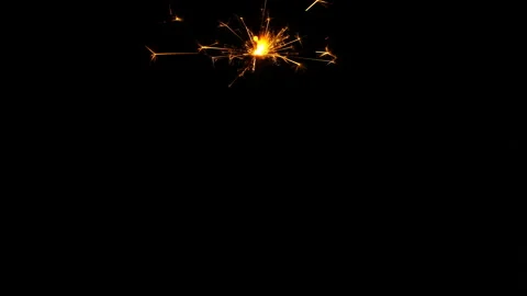 Sparkler isolated on black background Stock Footage 93159999
