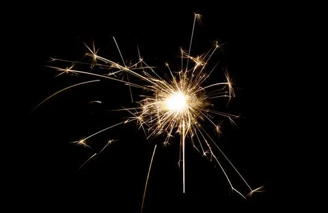 Sparkler isolated on black background. Stock Photos