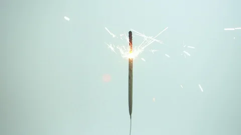 Sparkler isolated on white screen background footage video. Stock Footage 129575107