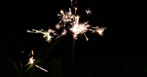 Sparkler light firework Stock Footage 81959910