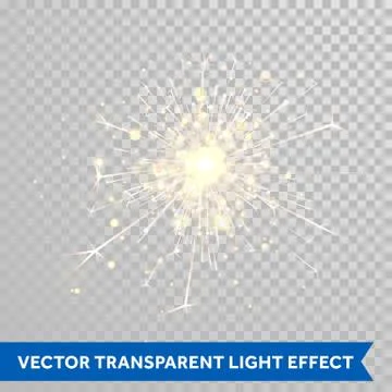 Sparkler light. Firework magic glitter effect Illustrazione stock