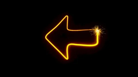 Sparkler light trail in the shape of an arrow 30fps Stock Footage 97715098