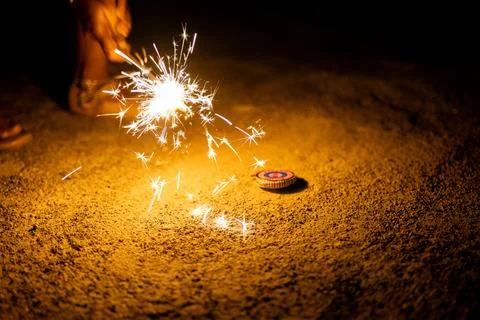 Sparkler Magic Stock Photos