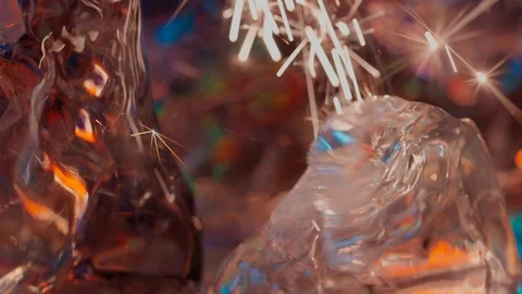 Sparkler near the icerock Stock Footage 125299530