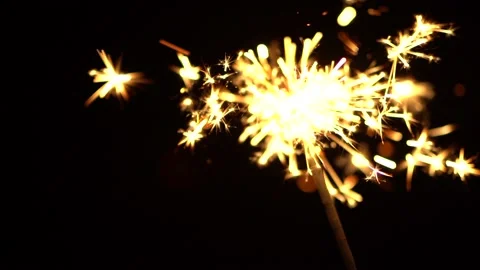Sparkler at New Year's eve Stock Footage