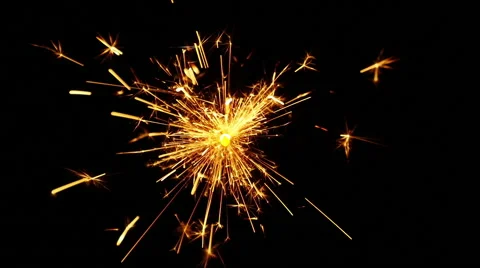 Sparkler over Black Background. Slow-mo Video stock 43027374