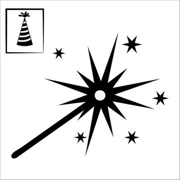 Sparkler. Single flat icon on white background. Illustrazione stock