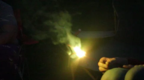 Sparkler smokes and dies Stock Footage 40214985