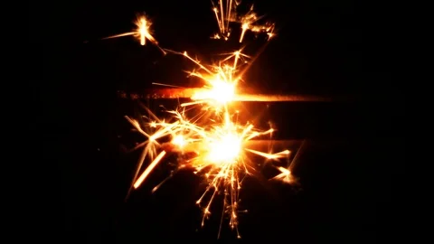 Sparkler Squib on Black Background 스톡 동영상 94746296