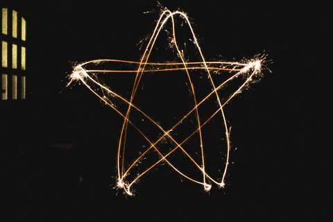 Sparkler Star Shape Stock Photos
