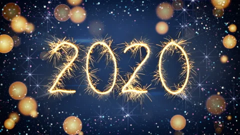 Sparkler text animation new year 2020 greeting Stock Footage 118964485