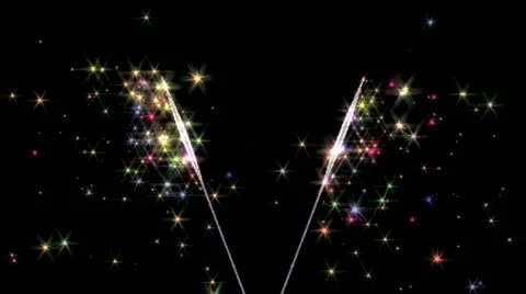 Sparkler Twin Transition - Multicolored Stock Footage
