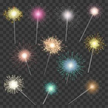 Sparkler vector bright sparkling for celebration christmas new year party Stock Illustration