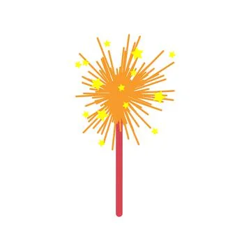Sparkler vector illustration isolated on white background. pyrotechnics for t Stock Illustration