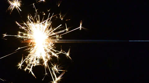 Sparklers and dark background (horizontal) Stock Footage 36658634