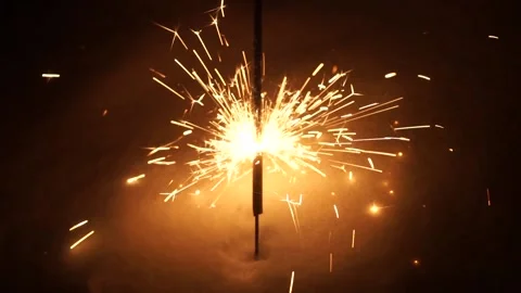 Sparklers are on Stock Footage 159882477
