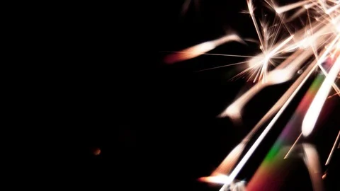 Sparklers on a black background close-up Stock-Footage 124761395
