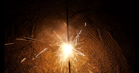Sparklers in the Dark Stock Footage 292861640
