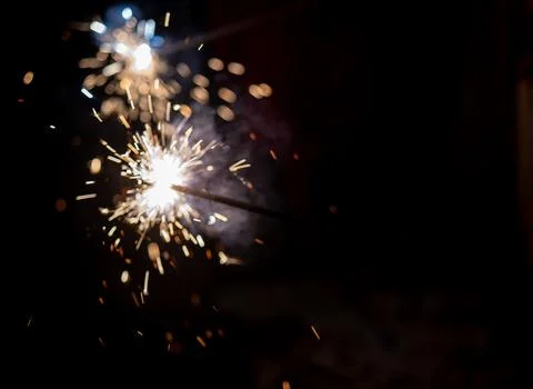 Sparklers in the Dark Stock Photos