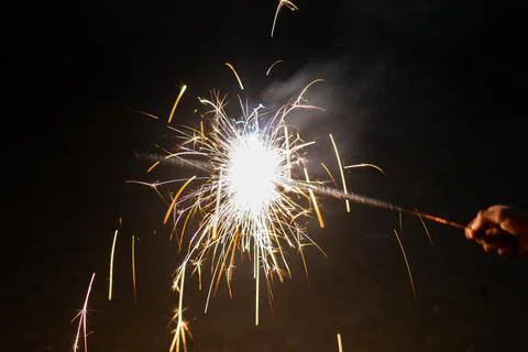 Sparklers in the Night Stock Photos