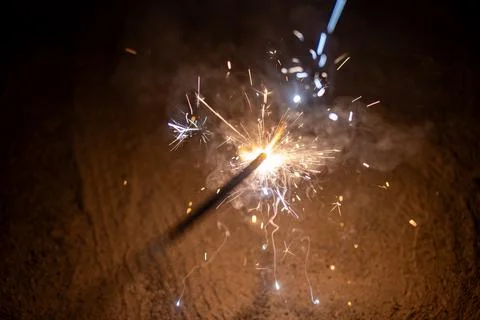 Sparklers in the Night Stock Photos