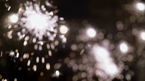 Sparklers at night slowmotion Stock Footage 73707811