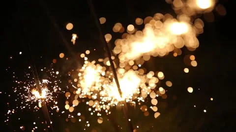 Sparklers at night.mp4 Stock Footage 55127052