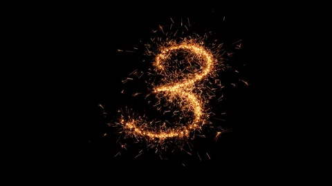 Sparklers write out handwritten numbers for a countdown - holidays waiting Video stock 121143702