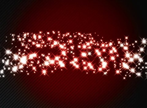 Sparkles and red background Illustrazione stock