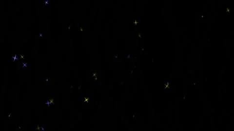 Sparkles Animation Featuring Twinkling Blue and Yellow Star Particles Stock-Footage 334959291