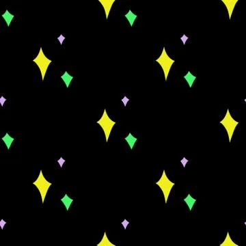 Sparkles doodle seamless pattern, vector hand draw illustration Stock Illustration