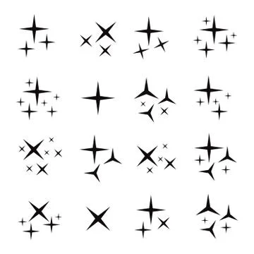 Sparkles icon set. Sparkle lights vector. Star icon Illustrazione stock