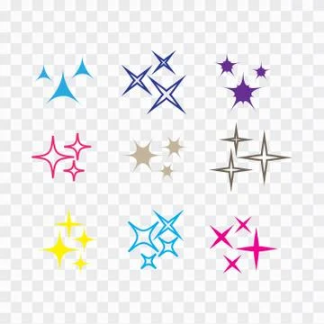 Sparkles icon set. Star element. Sparkle lights vector Stock Illustration