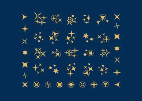 Sparkles icon set. Star element. Sparkle lights Stock Illustration