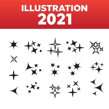 Sparkles icon set. Star element. Sparkle lights vector Stock Illustration
