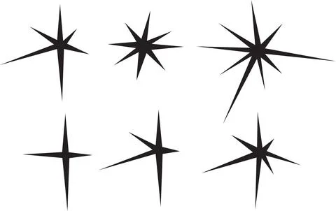 Sparkles icons set Stock Illustration