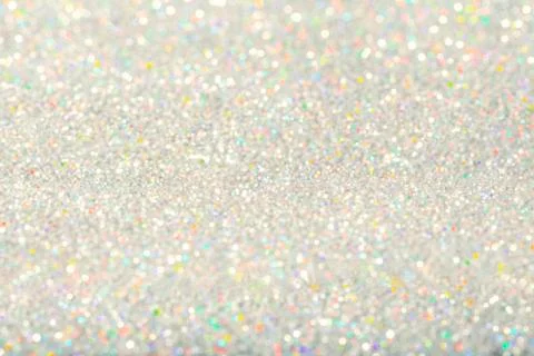 Sparkles Light Background, De Focused Sparkling Silver Dust Bokeh Stock Photos